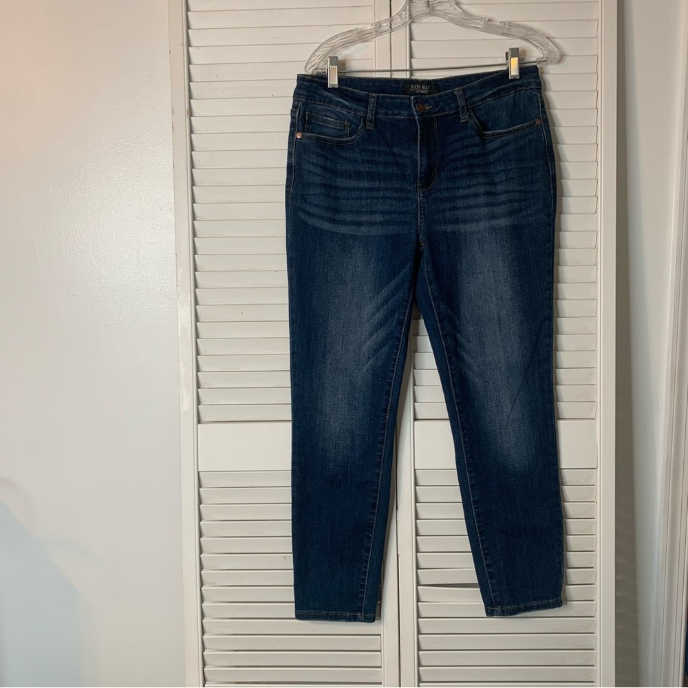 Judy Blue Jeans Women’s 31 JB82102 DK Relaxed Fit Mid-Rise Skinny Crop